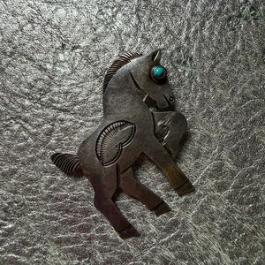 Vintage Sterling Navajo Horse Pin Brooch